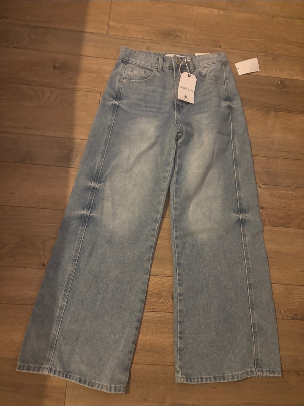 Flying Angel High-Rise Wide Leg Jeans in Light Blue